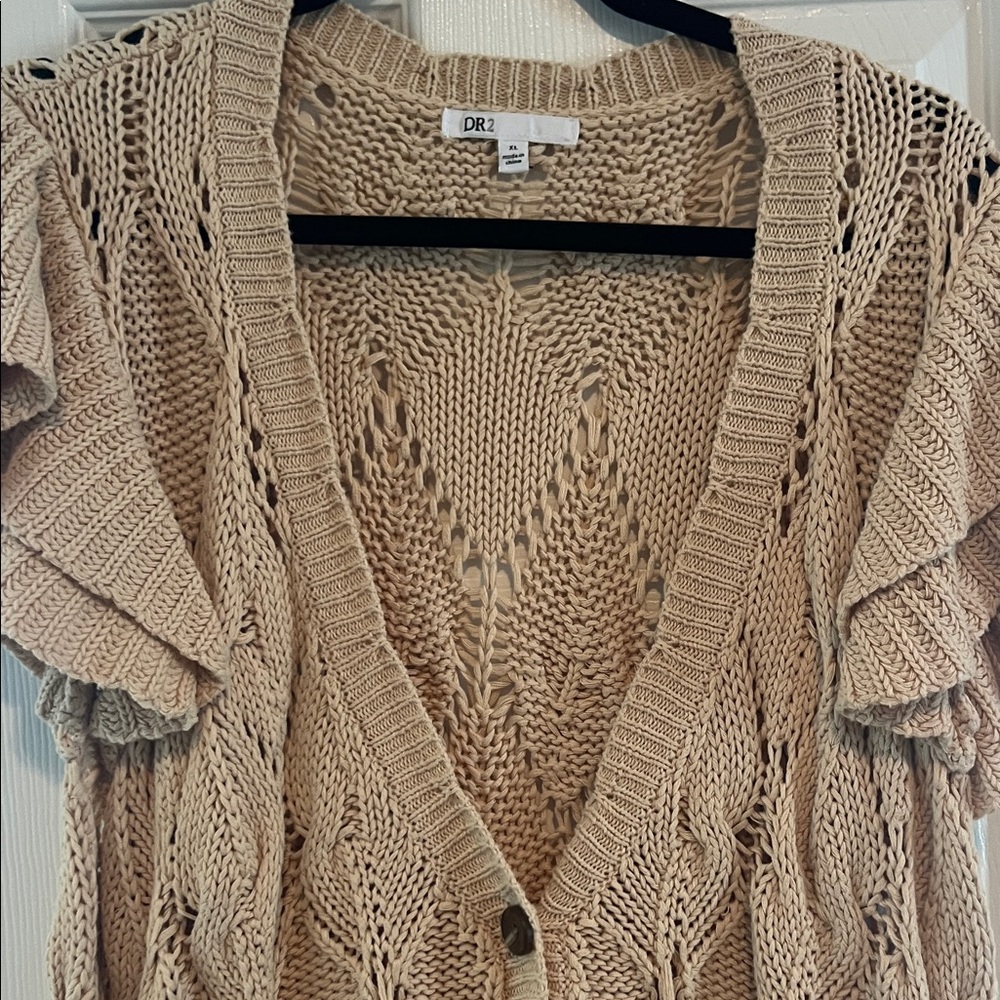 DR2 Beige Open-Front Cardigan - Picture 6 of 7
